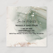 Moderne, elegante Waterverf Groen en goud Afsprakenkaartje (Achterkant)