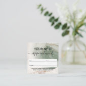 Moderne, elegante Waterverf Groen en goud Afsprakenkaartje (Staand voorkant)