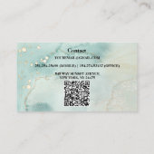 Moderne, elegante Waterverf Groen en goud Visitekaartje (Achterkant)