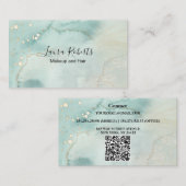 Moderne, elegante Waterverf Groen en goud Visitekaartje (Voorkant / Achterkant)