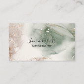 Moderne, elegante Waterverf Groen en goud Visitekaartje (Voorkant)