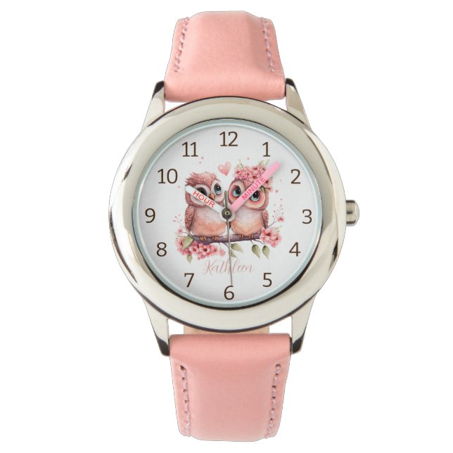 Moderne, elegante waterverf houdt van gepersonalis horloge (Voorkant)