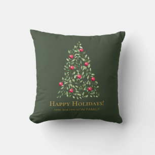 Moderne Elegante Waterverf Kerstboom Custom Kussen