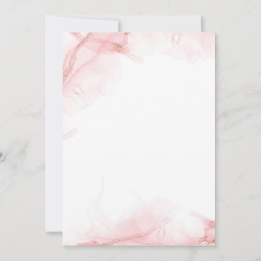 Moderne Elegante Waterverf Let's Party Blush Pink Kaart (Achterkant)