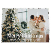 Moderne elegante waterverf met kerstmis groot cadeauzakje (Voorkant)