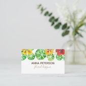 Moderne elegante Waterverf Nasturtium Flowers Visitekaartje (Staand voorkant)