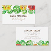 Moderne elegante Waterverf Nasturtium Flowers Visitekaartje (Voorkant / Achterkant)