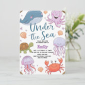 Moderne elegante waterverf onder het Zee birthday2 Kaart (Staand voorkant)