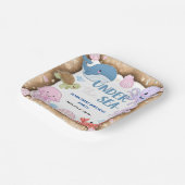 Moderne elegante waterverf onder het Zee verjaarda Papieren Bordje (Gebogen)