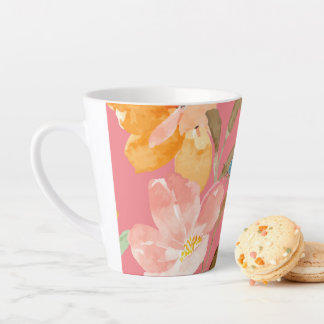 Moderne Elegante Waterverf Roze Latte Mok