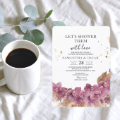 Moderne Elegante Waterverf Roze Orchidee & Pampas Kaart