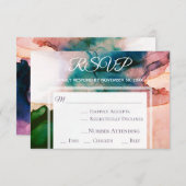 ** Moderne elegante Waterverf RSVP bruiloft (Voorkant / Achterkant)