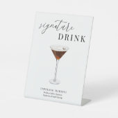 Moderne Elegante Waterverf Signature Drink Reclamebord Met Voetstuk (Voorkant)