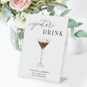 Moderne Elegante Waterverf Signature Drink Reclamebord Met Voetstuk