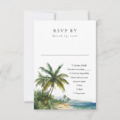 Moderne Elegante Waterverf Tropische Strand Bruilo RSVP Kaartje (Voorkant)