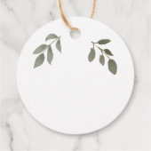 Moderne elegante Waterverf verlaat Bruiloft Dank U Bedankjes Labels (Achterkant)