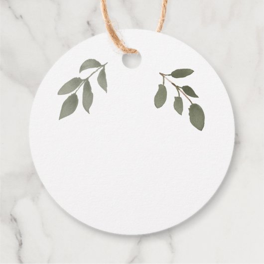 Moderne elegante Waterverf verlaat Bruiloft Dank U Bedankjes Labels (Achterkant)