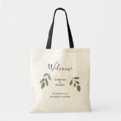 Moderne elegante waterverf vertrekt Welkomstbruilo Tote Bag (Voorkant)