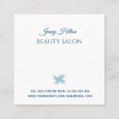 Moderne, elegante waterverf vlinderwinkmake-up vierkante visitekaartje (Achterkant)