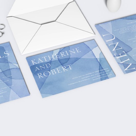 Moderne Elegante Waterverf Vormt Bruiloft Kaart