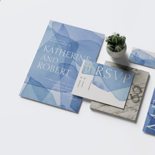 Moderne Elegante Waterverf Vormt Bruiloft Kaart