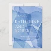 Moderne Elegante Waterverf Vormt Bruiloft Kaart (Voorkant)