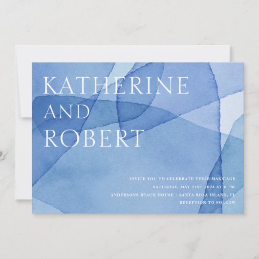 Moderne Elegante Waterverf Vormt Bruiloft Kaart (Voorkant)