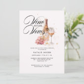 Moderne Elegante Waterverf Wijn Bruidsdouche Kaart (Staand voorkant)