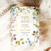 Moderne Elegante Waterverf Wildflower Bruiloft Save The Date