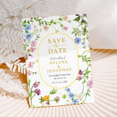 Moderne Elegante Waterverf Wildflower Bruiloft Save The Date