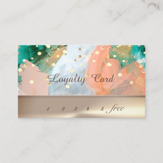 Moderne Elegante Waterverfspat Loyalty Card (Voorkant)