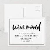 Moderne elegante We zijn verhuisd tekst aankondigi Aankondigingskaart (Voorkant / Achterkant)