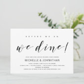 Moderne Elegante Wedding Repetitie Diner Uitnodigt Kaart (Staand voorkant)