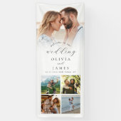 Moderne Elegante Welkom Foto Huwelijk Spandoek (Verticaal)
