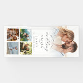 Moderne Elegante Welkom Foto Huwelijk Spandoek (Horizontaal)