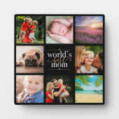 Moderne Elegante Wereld Beste Moeder 8 Foto Collag Fotoplaat (Voorkant)