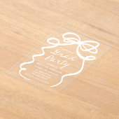 Moderne Elegante White Bow Graduation Party Acryl Uitnodigingen (Laagn)