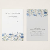 Moderne Elegante Wildbloemen oorbel display kaart (Voorkant /achterkant)