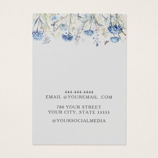 Moderne Elegante Wildbloemen oorbel display kaart (Achterkant)