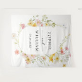 Moderne Elegante Wilde Bloem Lente Zomer Bruiloft Wandkleed (Voorkant (horizontaal))