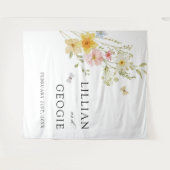 Moderne Elegante Wilde Bloem Lente Zomer Bruiloft Wandkleed (Voorkant (horizontaal))