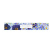 Moderne Elegante Wilde Bloemen Blauwe Bloemige Bru Uitnodigingen Wikkel (Vlak)