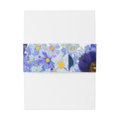 Moderne Elegante Wilde Bloemen Blauwe Bloemige Bru Uitnodigingen Wikkel (Achterkant Voorbeeld)
