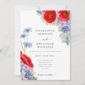 Moderne Elegante Wilde Bloemen Bruiloft Kaart (Voorkant)