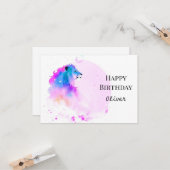 Moderne elegante wilde leeuw verjaardag kaart (Voorkant / Achterkant in situ)