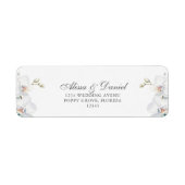 Moderne Elegante Wilde Orchidee Huwelijksadres Etiket (Voorkant)