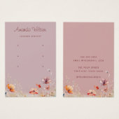 Moderne elegante wildflower 3 oorbel display kaart (Voorkant /achterkant)