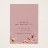 Moderne elegante wildflower 3 oorbel display kaart (Achterkant)