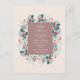 Moderne elegante wildflower baby shower uitnodigin briefkaart