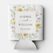 Moderne Elegante Wildflower Lente Zomer Bruiloft Blikjeskoeler (Achterkant)